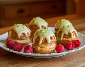 Профитроли с фисташковым кремом