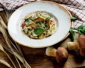 Фетучине De Cecco с кремом из белых грибов