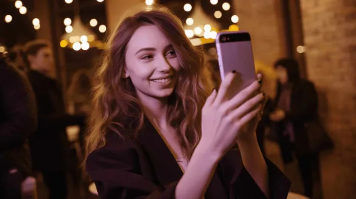 Гостья делает селфи на мероприятии EventyOn