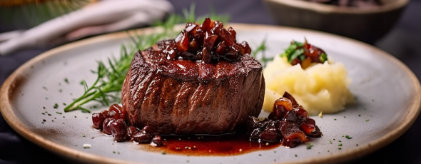 Мясное трио: утка, филе миньон, каре и семифреддо | 18+