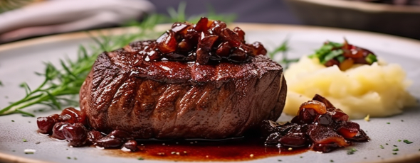 Мясное трио: утка, филе миньон, каре и семифреддо | 16+