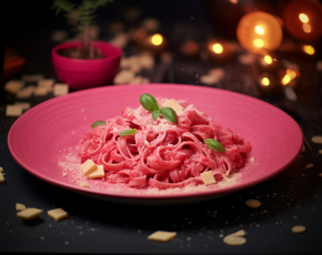 Барби-паста с креветками и страчателлой