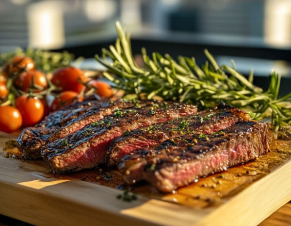 BBQ на террасе: фланк стейк, салат с цукини и карамелизированный ананас (18+)